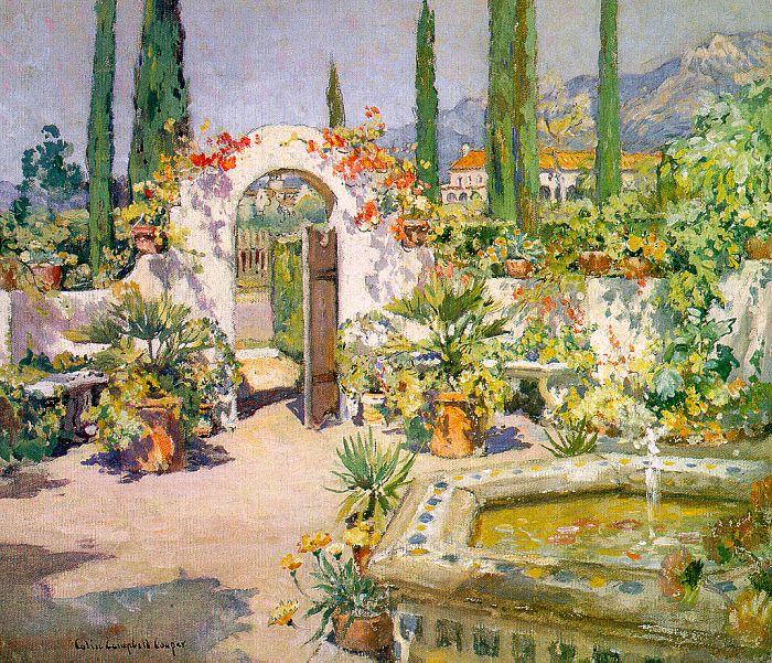 Colin Campbell Cooper A Santa Barbara Courtyard Norge oil painting art